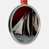 Boten onder zeilen metalen ornament (Rechts)