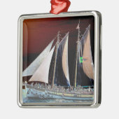 Boten onder zeilen metalen ornament (Links)