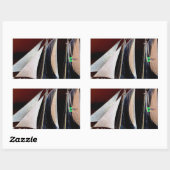 Boten onder zeilen rechthoekige sticker (Vel)