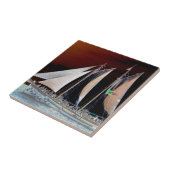 Boten onder zeilen tegeltje (Zijkant)