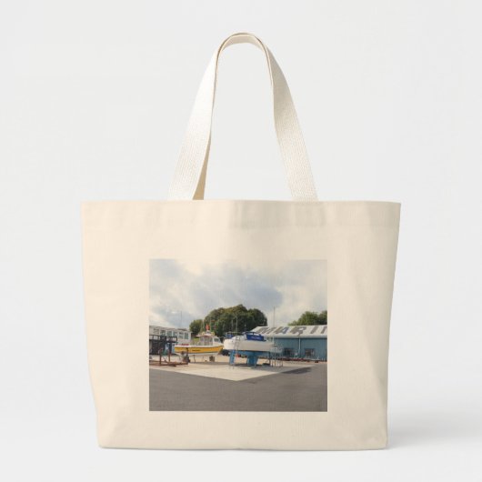 Boten Op De Harde Ondergrond Grote Tote Bag (Voorkant)