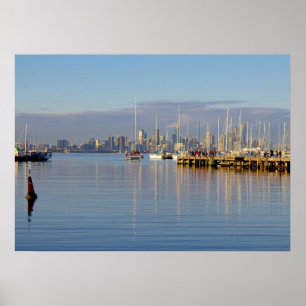 Boten op de haven poster