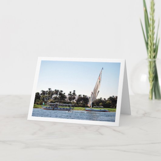 Boten op de rivier de Nijl, Luxor Kaart (Voorkant)