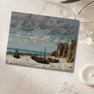 Boten op een strand, Étretat - Gustave Courbet Briefkaart