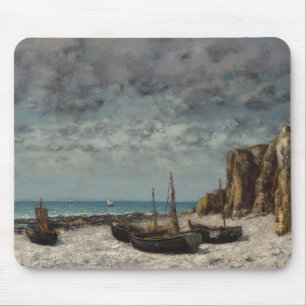 Boten op een strand, Étretat - Gustave Courbet Muismat