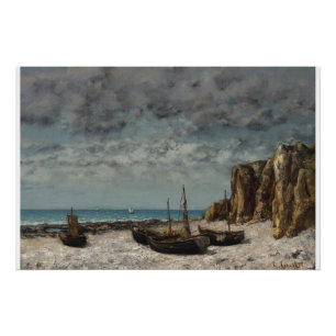 Boten op een Strand, Étretat – Gustave Courbet Perfect Poster