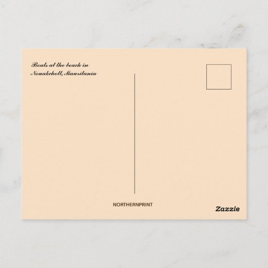 Boten op een strand in Nouakchott Mauritanië Briefkaart (Achterkant)