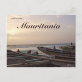 Boten op een strand in Nouakchott Mauritanië Briefkaart