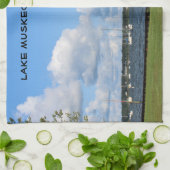 Boten op het Muskegon meer Theedoek (Gevouwen)