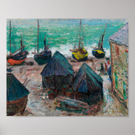 Boten op het strand bij Étretat | Claude Monet | Poster