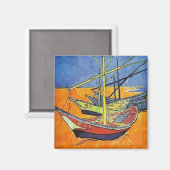 Boten op het strand door Vincent van Gogh Magneet (Voorkant / Achterkant)