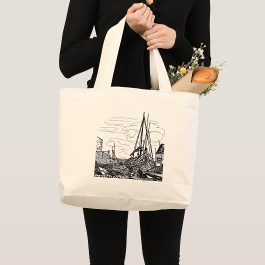 boten op het water grote tote bag (Voorkant (product))