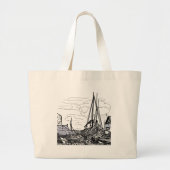 boten op het water grote tote bag (Voorkant)
