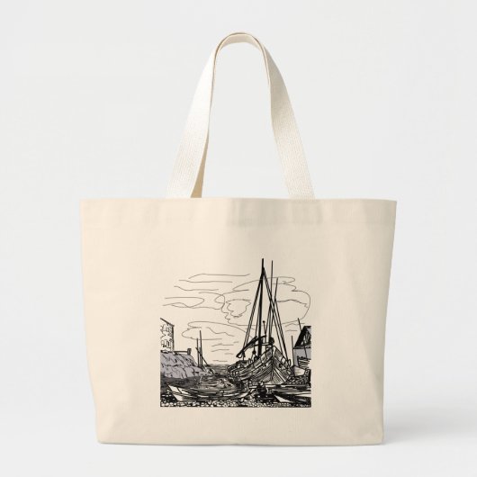 boten op het water grote tote bag (Voorkant)