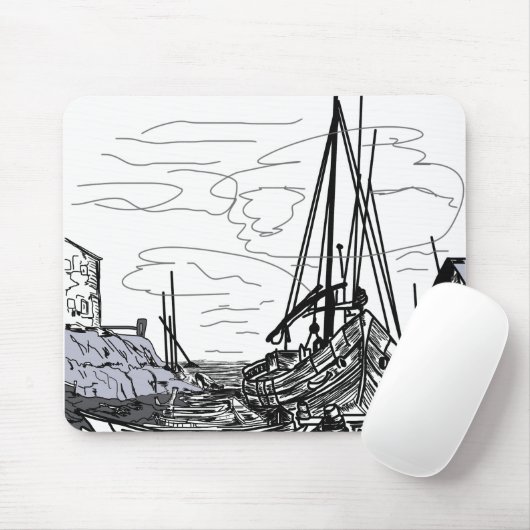 boten op het water muismat (Met muis)