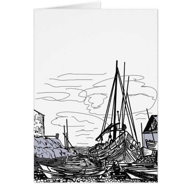 boten op het zee (Voorkant)