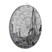 boten op het zee dartbord (Voorkant Links)