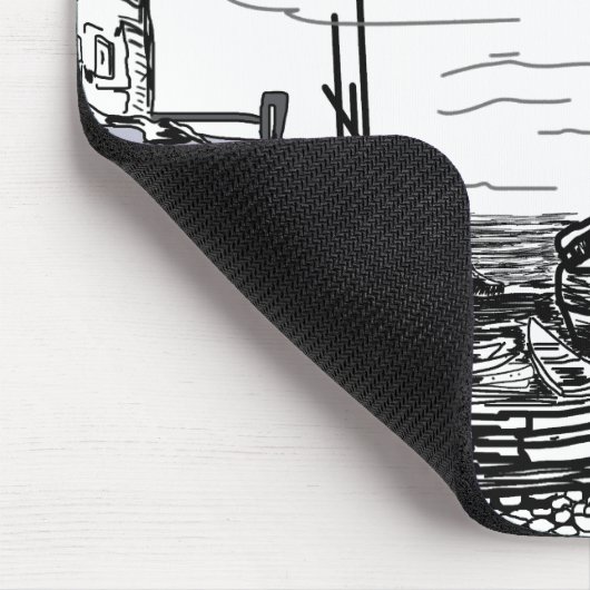 boten op het zee muismat (Hoek)