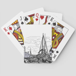 boten op het zee speelkaarten