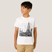 boten op het zee t-shirt (Voorkant volledig)
