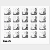 boten op het zee vierkante sticker (Vel)