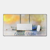 boten op zonsondergang bureaumat (Keyboard & Muis)