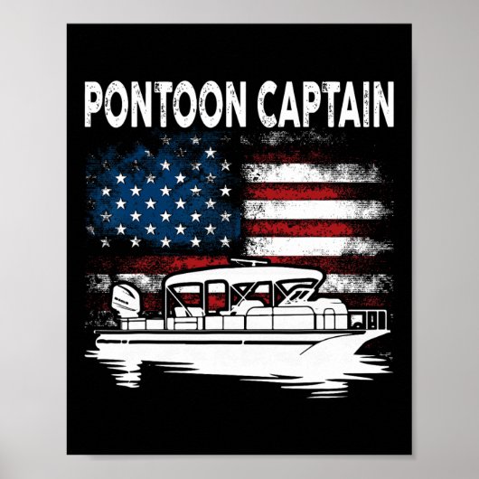 Boten Ponton Kapitein 4 juli Pontonboot Poster (Voorkant)