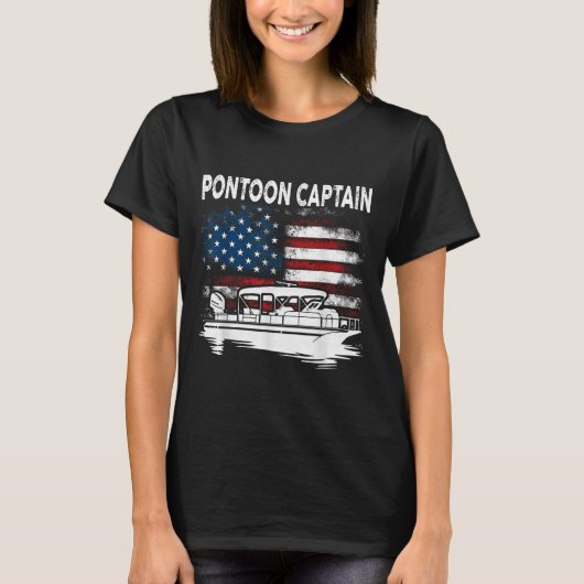 Boten Ponton Kapitein 4 juli Pontonboot  T-shirt (Voorkant)