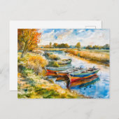 Boten rusten bij de Waterverf de Havelland Briefkaart (Voorkant / Achterkant)