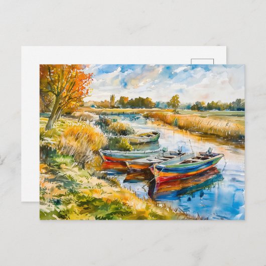 Boten rusten bij de Waterverf de Havelland Briefkaart (Voorkant / Achterkant)