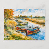 Boten rusten bij de Waterverf de Havelland Briefkaart (Voorkant)