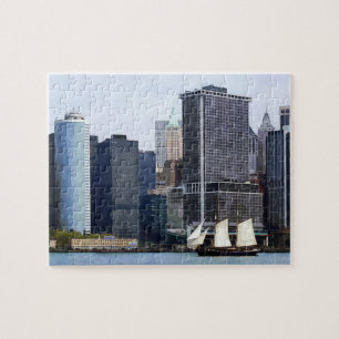Boten - Schooner Against the Manhattan Skyline Legpuzzel