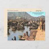 boten uit Hongkong in de haven Briefkaart (Voorkant / Achterkant)