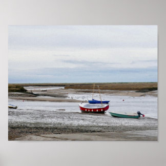 Boten van Burnham Overy Staithe Poster