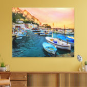Boten van Capri Italië in Marina Grande Large Canvas Afdruk (Insitu (Woonkamer))