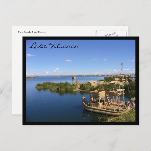 boten van het titicacameer briefkaart (Voorkant / Achterkant)