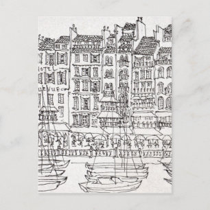 Boten Vieux-Port Marseille, Frankrijk Briefkaart