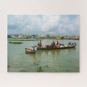 Boten vol vluchtelingen uit Bangladesh. Legpuzzel