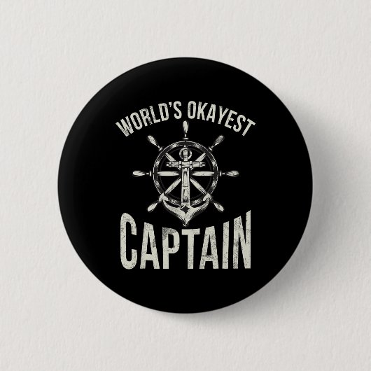 Boten Werelds Okéste Kapitein Ronde Button 5,7 Cm (Voorkant)