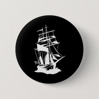 Boten Zeilen Lijntekening Oceaan Zee Jacht Zeiler Ronde Button 5,7 Cm