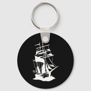 Boten Zeilen Lijntekening Oceaan Zee Jacht Zeiler Sleutelhanger
