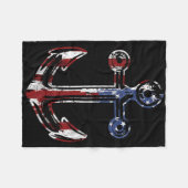Botenanker Vlag van de VS Onafhankelijkheidsdag Fleece Deken (Voorkant (Horizontaal))