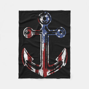 Botenanker Vlag van de VS Onafhankelijkheidsdag Fleece Deken