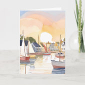 Botengolf | Kust Waterverfschilderij Kaart (Voorkant)