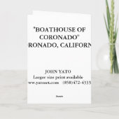 BOTENHUIS VAN CORONADO, CORONADO, CALIFORNIË KAART (Achterkant)