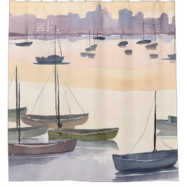 Botenmarina | Aquarel Oceabaai Douchegordijn