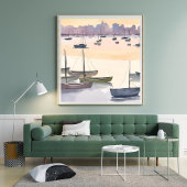 Botenmarina | Aquarel Oceanbaai Poster