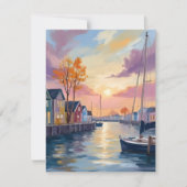 Botenmarina | Waterverfkaart van kustbaai (Voorkant)