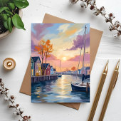 Botenmarina | Waterverfkaart van kustbaai