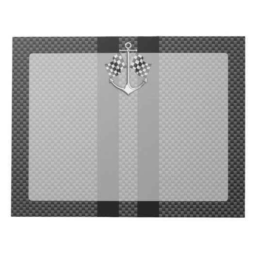 Botenrace Nautical in stijl van koolstofvezel Deco Notitieblok (Voorkant)